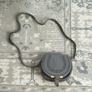 Chloe Mini Marcie Saddle Bag in Cashmere Grey